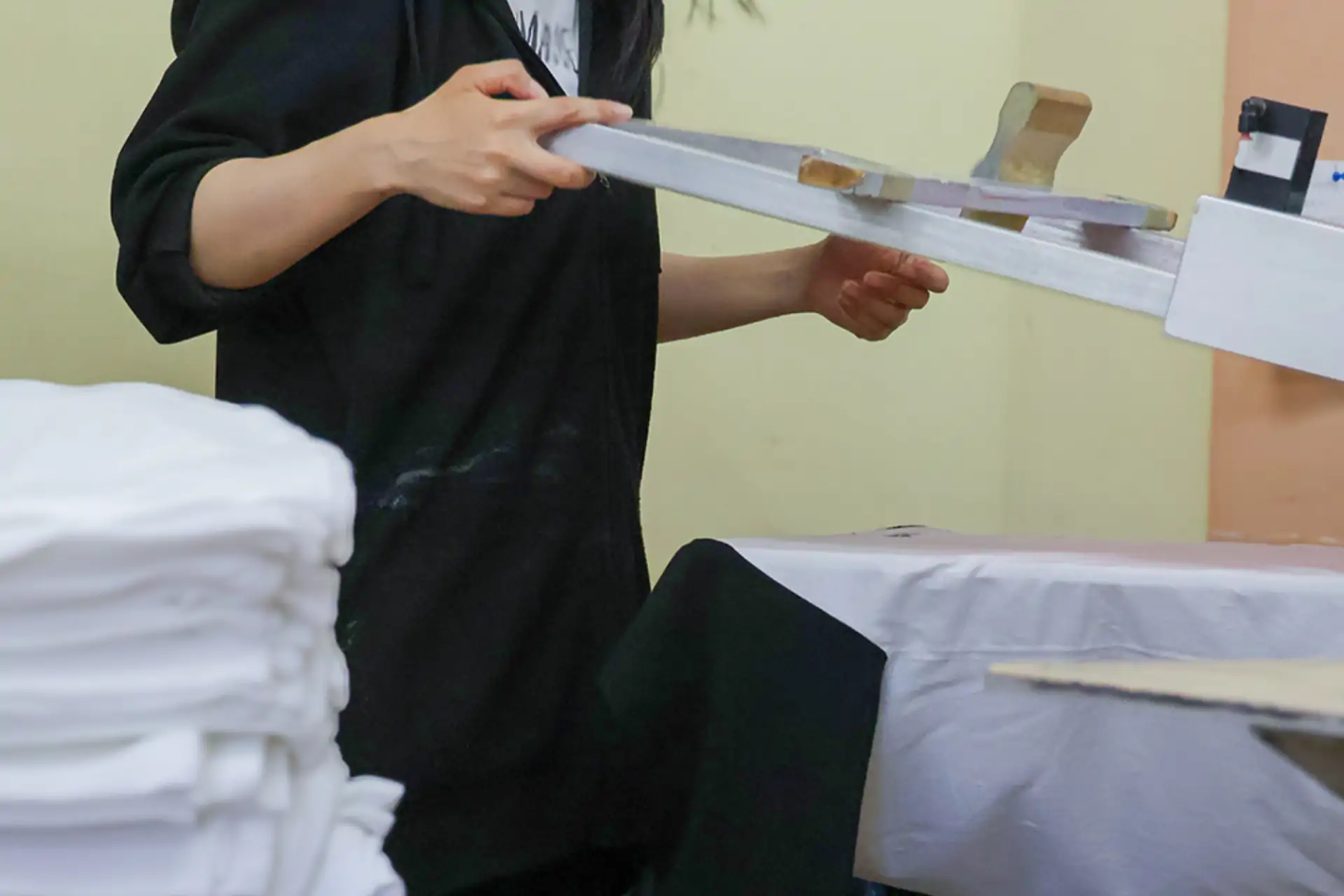 シルクスクリーン印刷の様子